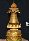 12 2   Old Tibet Pure Bronze Gilt Buddhism Auspicious Symbol Buddha Tower Statue