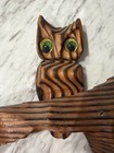 Vtg Mcm Carved Wood Owl On Branch Wall Art With Felt Eyes Adorable Felt Eyes
