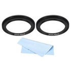 39mm-52mm Metal Step Up Ring 2 Pack - Camera Lens Filter Adapter  Aluminum  Blac
