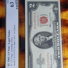 1963  2 United States Legal Tender Note Pcgs Banknote 63 Ppq Uncirculated