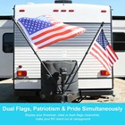 Rv Dual Flag Pole Mount Fit 2    2    Jack Tube 1  Flag Pole Diamater  Black 