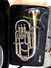 Euphonium 4 Valve Horn Pure Brass Metal In Chrome Polish cushion Case  Free Ship