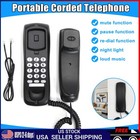 Black Corded Telephone Landline Phone For Home Office Desk Wall Mountable New