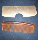 Vintage 50s Metal Floral Faux Pearl Rhinestone Comb Case With Purse Comb 