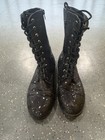Balera Black Glitter Combat Dance Boots Lace Up Side Zip Multiple Sizes 5 5   10