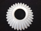 Vintage Milk Glass Curved  Fluted Petticoat Gas Lamp Shade  4