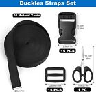 1 Inch 2 5cm 11 Yards Nylon Webbing Strap W 30 Set Plastic Buckles Side Release