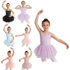 Girls Skirted Ballerina Dancewear Party Ballroom Ballet Tutu Dress Practice