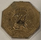 Humbert Memento  3 J-446l   50 Octagon Slug Token Medal Silver W gold Wash