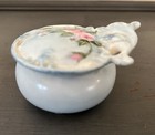 Trinket Box French Porcelain Dresser Box With Lid Signed  79  Hand Painted