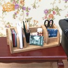 Dollhouse Miniature 1 12 Scale Stationery Set Wooden Shelf Accessories Model