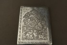 Antique Persian Islamic 84 Solid Silver Cigarette Case Repousse Bird Flower
