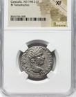 Caracalla 198-217 Ad  Ngc Xf  Huge Silver Tetradrachm  Antioch Roman Empire Coin
