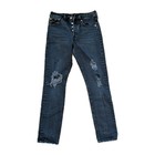 Levi s Premium 501 Dark Wash Blue Denim Skinny Jeans Button Fly Distressed