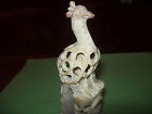 Hand Carved Stone Figurine Sculpture  Bird Peacock With Baby Inside 