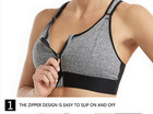 Womens Runningyoga Sports Bra Zipper Gym Padded Fitness Workout Tank Top 5 Color