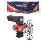 2  Receiver 6  Drop Tow Hitch Adjustable Tri-ball Mount Trailer Hitch 12500lbs