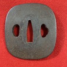 Antique Japanese Iron Katana Tsuba Samurai Sword Guard Fitting Collectible Art