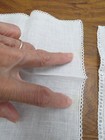 Antique Handkerchiefs White Brussels Point De Gaze Needlelace Flower Linen Lace