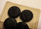 Vintage Antique Unused Card 6 Vegetable Ivory Buttons Embossed Deco Dark Blue