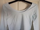 Wild Fable Women s Long Sleeve Ribbed Cropped Top Soft Blue Size Large