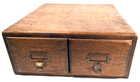 Vintage Oak File Card Cabinet 2 Drawer Quartersawn 1930s Office File 5 5x13x15