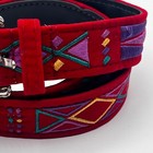 Vintage Comeco Belt Red Velvet Embroidered Geometric Pattern Size S m Kids