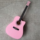 Full-size 41  Pink Acoustic Guitar Starter Set W  Capo  Tuner  Strap  Bag  Picks