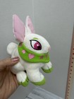 Neopets Green white Cybunny Plush 2001 Vintage 7    Euc Rare