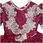 Vintage Girls Size 2 Pageant Dress Lace Faux Pearls Toddler Full Circle Party