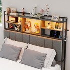 Headboard For King Size Bed With Storage  Sturdy Bookcase Headboards With Outlet