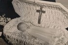 Antique Post Mortem Child Casket Photo 5577 Oddleys Strange   Bizarre