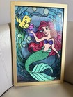 Disney The Little Mermaid Stained Glass Style Panel Ariel   Flounder 11   x17      
