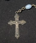 Vintage Catholic Rosary Beads Beautiful Blue Italy 
