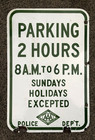 1956 Police Dept   Porcelain 2-sided California Aaa Parking Street Sign Gas Oil