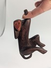Rare Hand Carved Wooden Monkey Hanging Folk Art Set Of 3