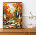 Meothan Fall Paint By Numbers Kits For Adults Beginners-fall Forest Paint