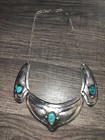 14  Vintage Navajo Sterling Silver  Turquoise Choker Necklace  Signed