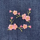 2-pack Cherry Blossom Applique Patch Set Embroidered Flower Badge 3-1 8  Iron On