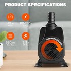 550gph Aquarium Water Pump Adjust Submersible Pump Power Head For Hydroponics