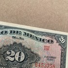 1954 Mexican 20 Pesos Banco De Mexico Currency Paper Money American Banknote Co 
