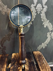 Antique Brass Magnifying Glass  Vintage Maritime Decor  8 5 