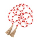 Hsonaigee 78 Inch Wooden Bead Garland With Tassel  Valentine s Day Wood 78inch