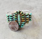 Navajo Sterling Silver   Green Mojave Turquoise Cuff Davin Benally  30 Grams