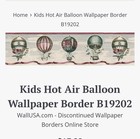 5vtg   around The World  Hotair Ballon Wallpaper Border 5 Yards X 5 Discontinued