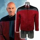 For The Next Generation Captain Picard Duty Uniform Jacket Tng Red Top Costumes