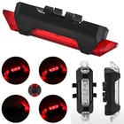 5 Led Usb Rechargeable Bike Tail Light Bicycle Safety Cycling Warning Rear Lamp
