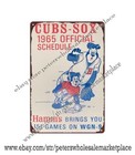 1965 Classic Beer Breweriana Baseball Sports Schedule Metal Tin Sign Kitchen 