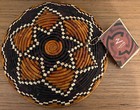 Rwanda Basket 12 x3 8    Bowl Hand Woven Coil Wall Art Ethnic Pattern