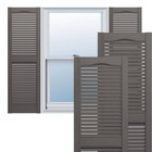 Ekena Millwork Louvered Shutters Pair 14 5  X 72  Vinyl Open Type Tuxedo Grey